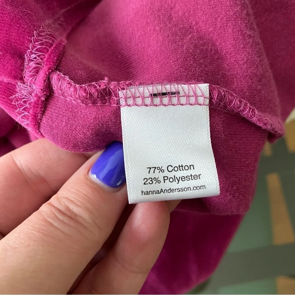 Hanna Andersson Magenta Pink Velvet Long Sleeve Dress